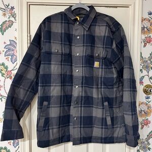 Plaid Men's Jacket - Blue and Gray